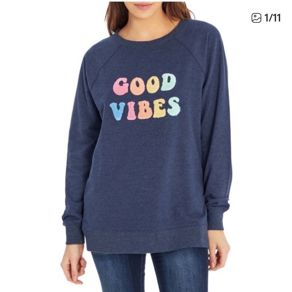 Wild Fox Wildfox Good Vibes Graphic Sweatshirt Size Small OVERSIZED